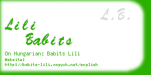 lili babits business card